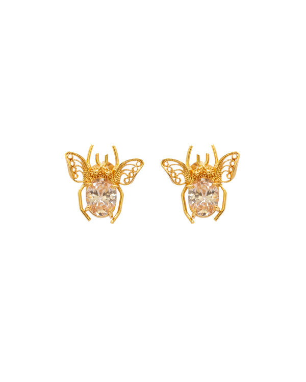 QUEEN B EARRINGS CHAMPAGNE